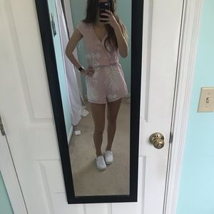 pink romper from lulus